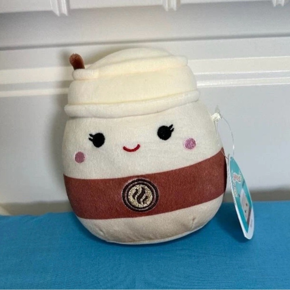 Squishmallow Kellytoy Plush Snacks Squad Renne the Latte Coffee 5” NWT